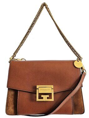 GIVENCHY BROWN LEATHER SUEDE SMALL GV3 BAG